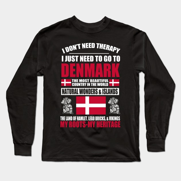 danish - DENMARK THERAPY Long Sleeve T-Shirt by mariejohnson0